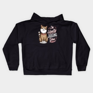 Sarcastic Cat " I'm Silently Judging You " Kids Hoodie